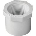 Lasco Reducing Bushing, 114 x 1 in, Spigot x FNPT, PVC, White, SCH 40 Schedule 438168BC